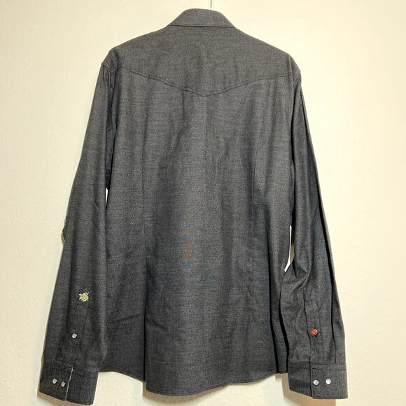 Stone Rose Red Rivet Button Down Shirt 100% Cotton Collared Gray 5 XLarge - Picture 4 of 4